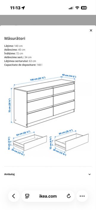 Vand comoda Kullen ikea