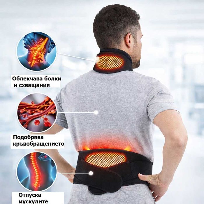 Комплект турмалинова яка и колан за облекчаване на болки в шия и кръст