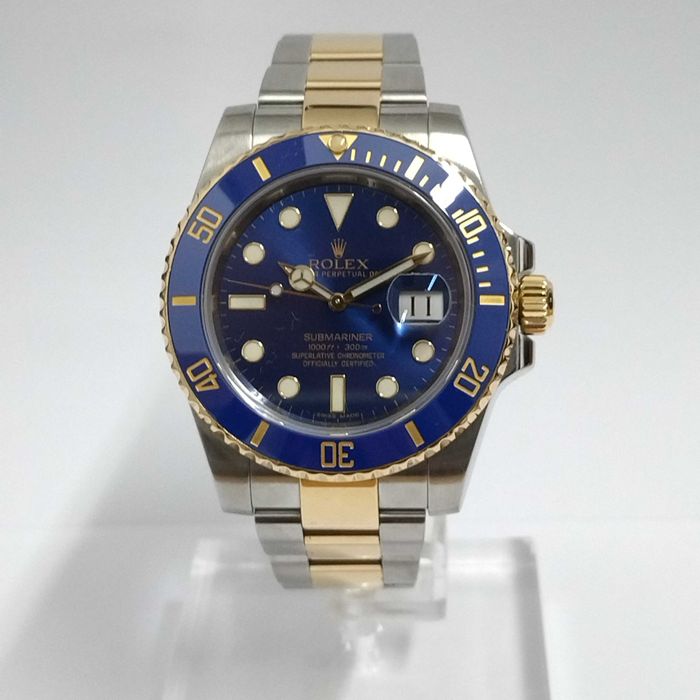 ROLEX Submariner с кутия, обслужен - 116613LB, BLUE, Gold&Steel