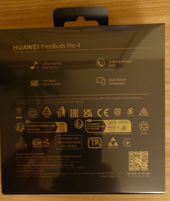 True wireless слушалки HUAWEI PRO 4 БЕЗЖИЧНА ВРЪЗКА, BLACK