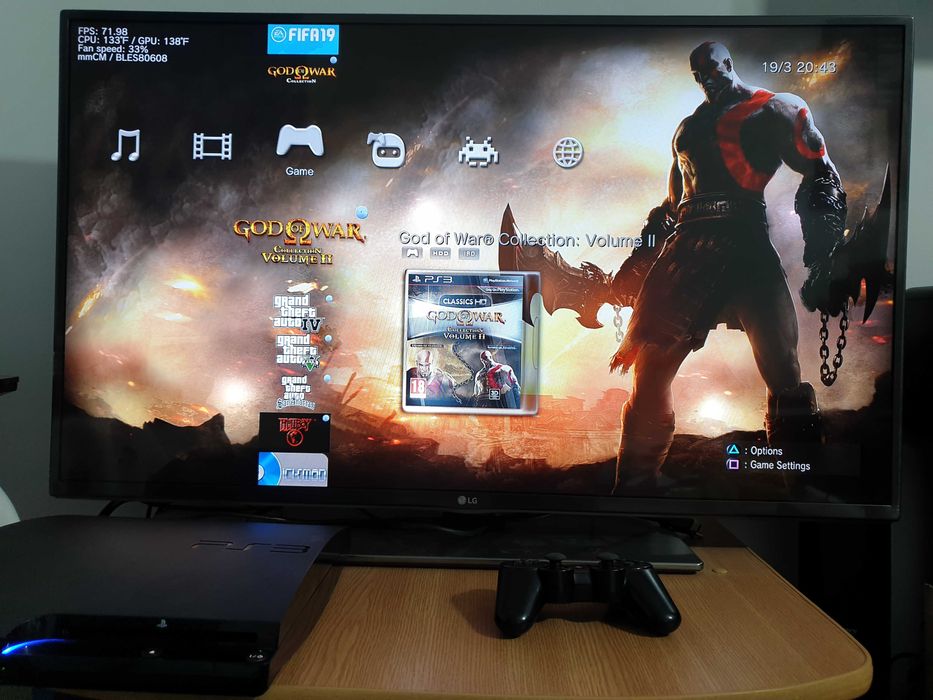 PS3 modat HEN 320 GB + 40 jocuri (GTA V, Red Dead, Minecraft, NFS)