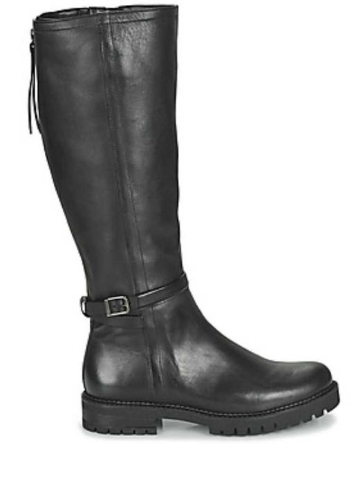 Кожени ботуши с грайфер, Gabor, черни, 36