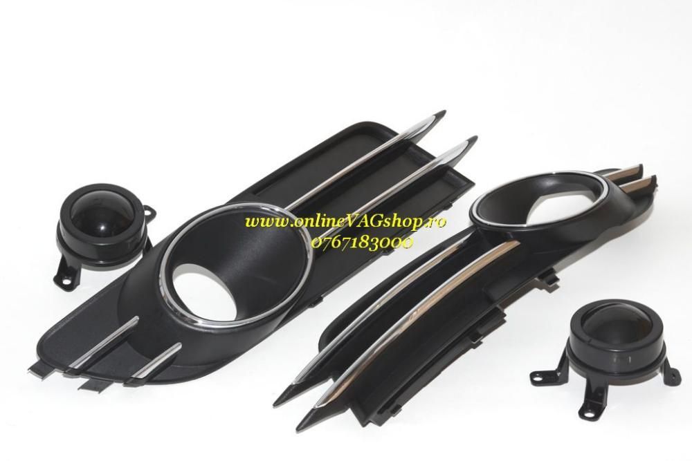 Set grile proiectoare crom cu ACC decorativ pt Audi A6 4G