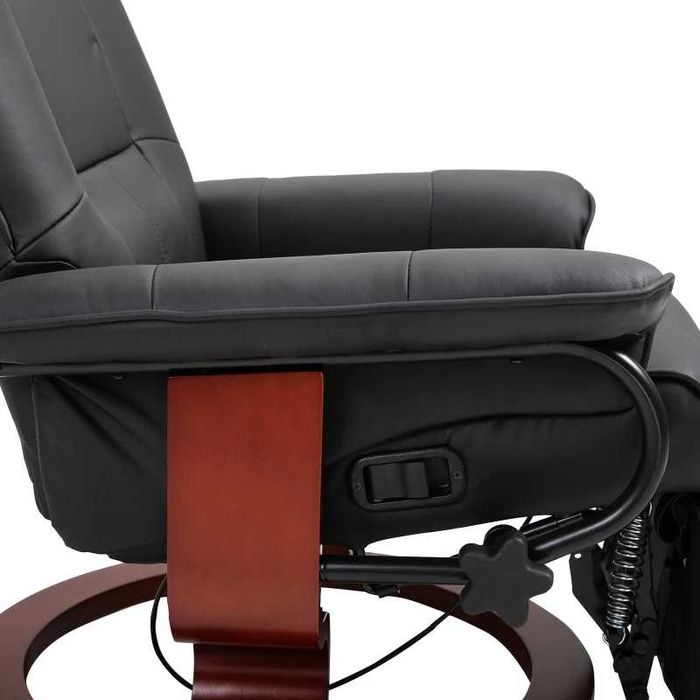 HOMCOM ТВ фотьойл с регулируема облегалка, въртящ се на 360° и 145°