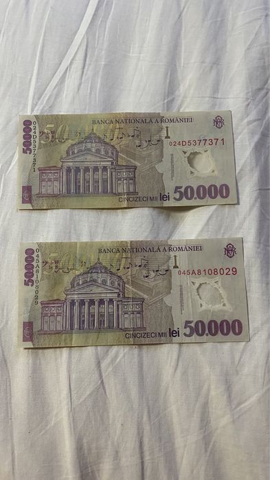 Bancnote 2000 lei eclipsa 50.000 lei plastic