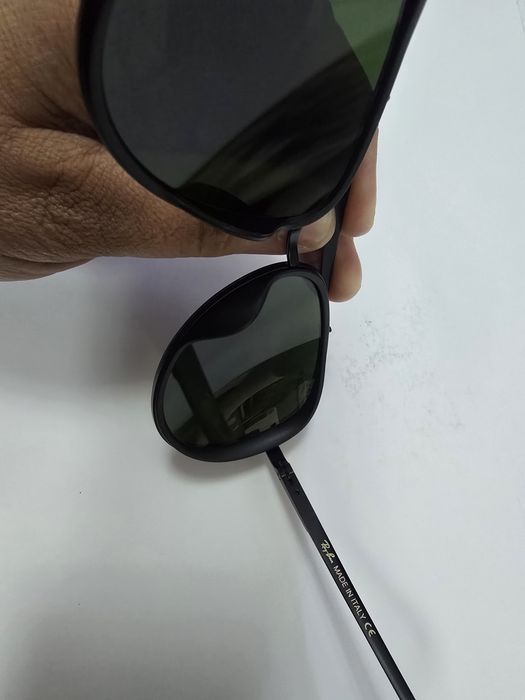 Ochelari de soare Rayban RB4414, lentila sticla, noi, lentila verde, rama neagra