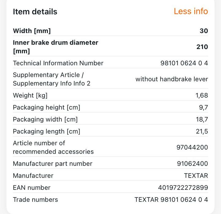 Накладки за ръчна TEXTAR