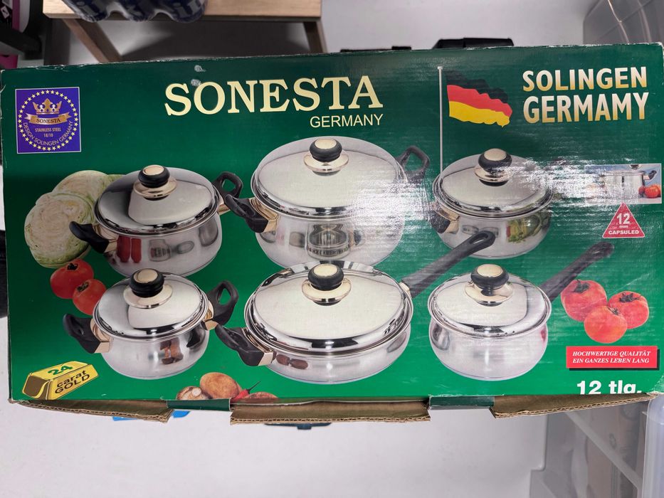Комплект тенджери Sonesta 12 части, 18/10, чисто нов