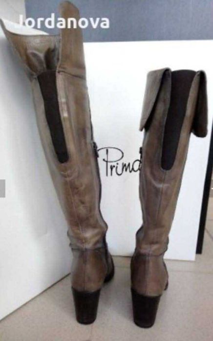 Ботуши от естествена кожа, височина с възможност над коляното, №36