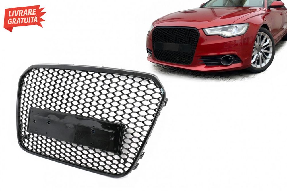 Grila Centrala Audi A6 C7 4G (2011-2014) Negru Lucios