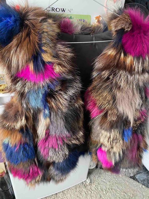 Луксозен дамски елек естествен пух