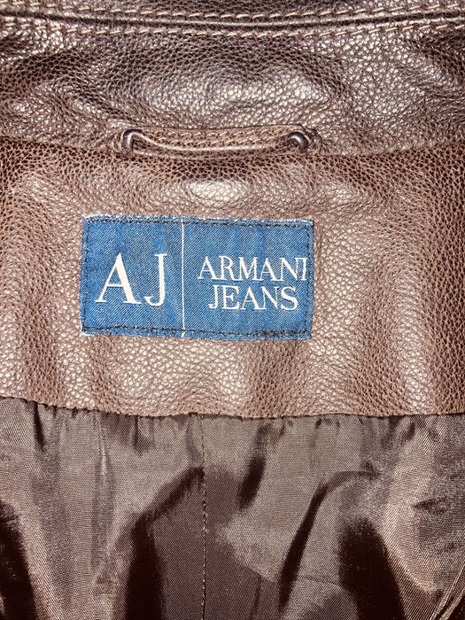 Geaca piele matlasata Armani Jeans