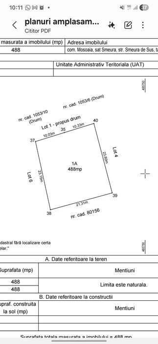 Doua Terenuri 500 mp Cu Autorizație Smeura