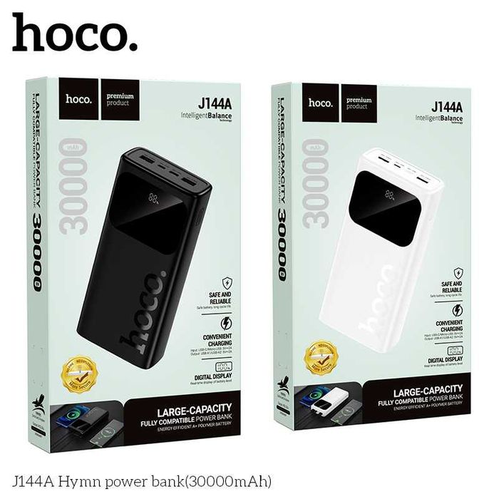 Hoco J144A Hymn 30000mAh Power Bank Dual Output Safe and Reliable