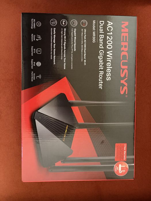 Router Wireless Gigabit Mercusys MR30G AC1200, Dual-Band, Gigabit