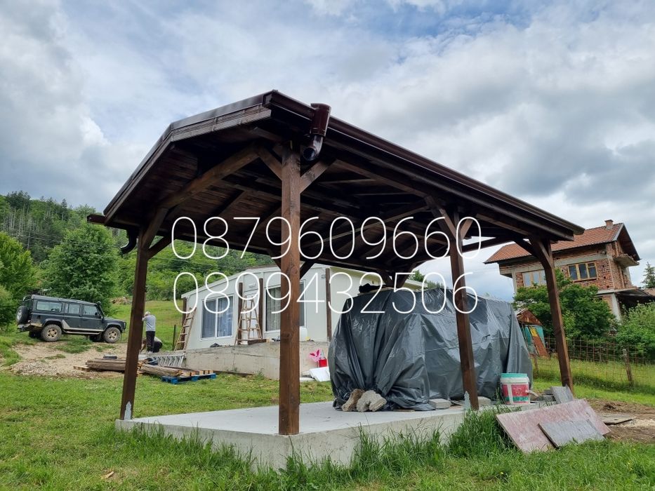 Изграждане на всякакъв вид навеси Козирки гаражи тераси барбекюта. Кач