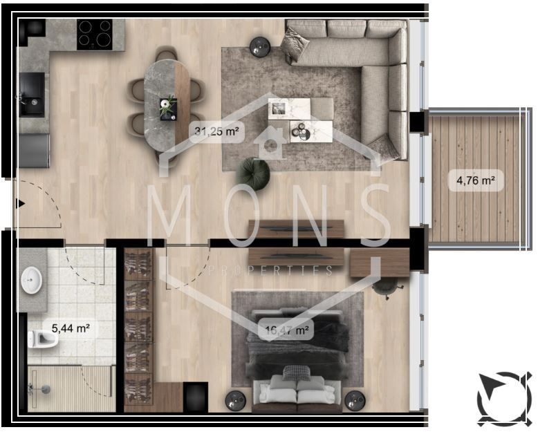 2-стаен в София-7-ми 11-ти километър площ 88 цена 217037