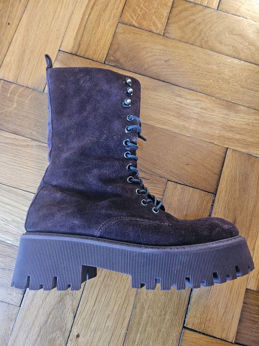 Ghete dama Benvenuti din piele naturala bordo 37