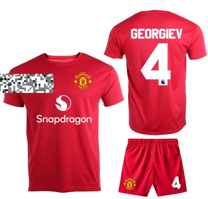 Футболен екип Манчестър / Manchester United тениска + шорти , Име и Номер по избор