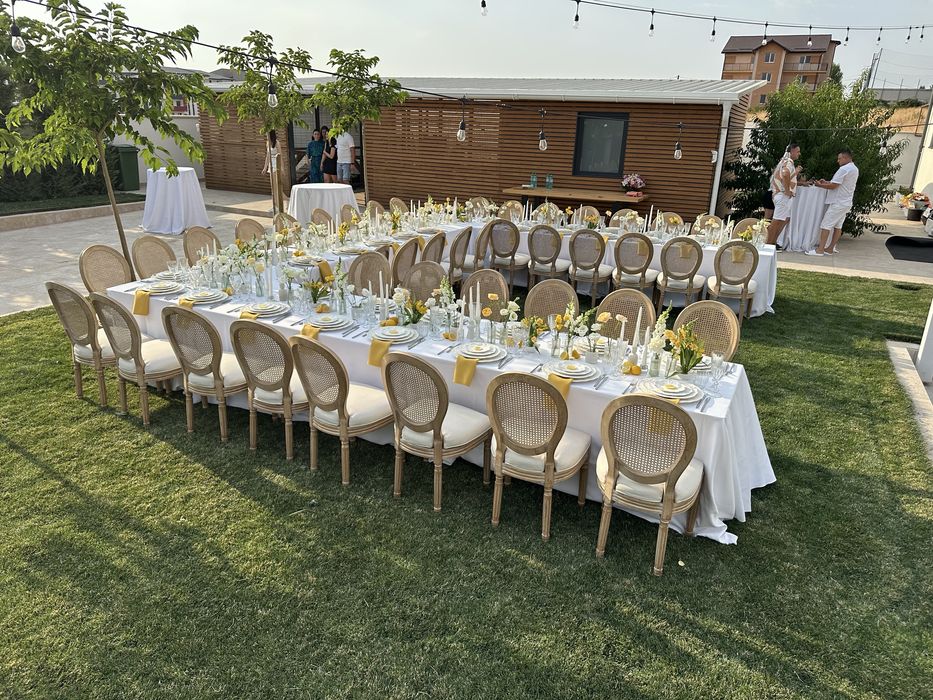 Inchiriere Scaune ,mese , cort evenimente,cort nunta ,vesela,fete masa