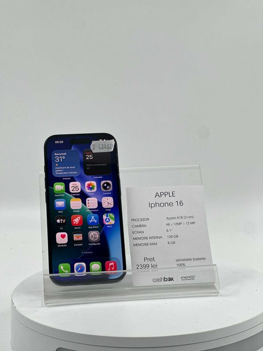 Iphone 16 128GB Bat 89% Garantie 24 Luni CashBox