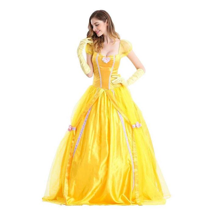 Rochie de prințesă pentru femei, costum Belle, adult, Halloween