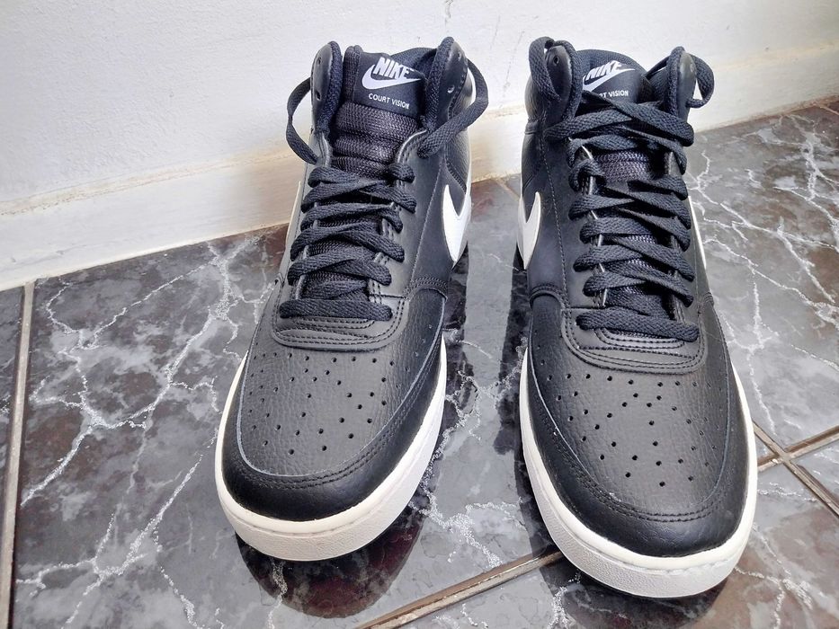 Nike Court Vision Mid marimea 43 - Black White CD5436-001, Noi, Fara Cutie