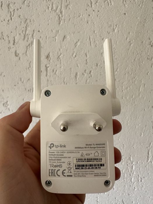 Удължител на обхват TP-Link - TL-WA855RE, 300Mbps, бял