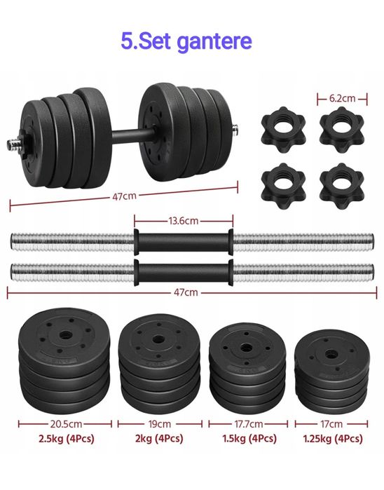 Set gantere 30kg, pentru antrenament acasă