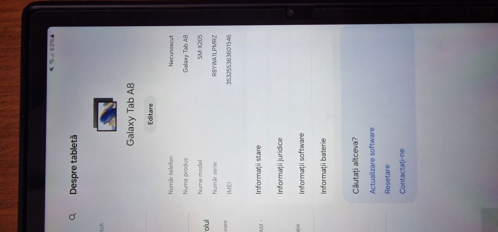 Samsung galaxy tab A8 x205