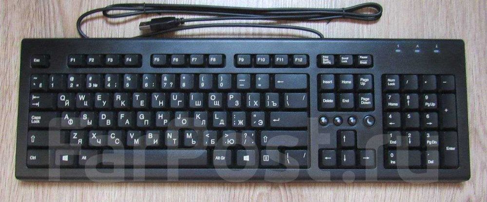 Новая USB-клавиатура HP проводная анг/рус/япон/кор/тай Black офисные+/