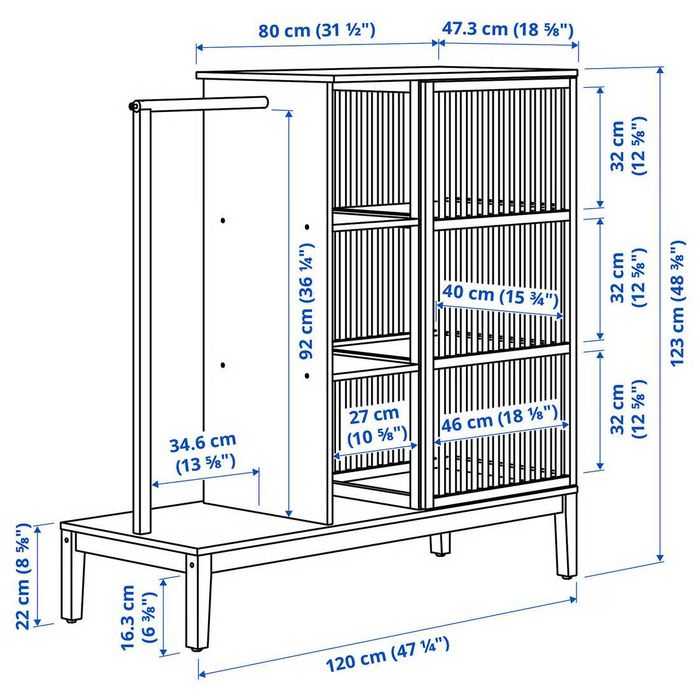 Dulap bambus IKEA Nordkisa (ușă glisantă)