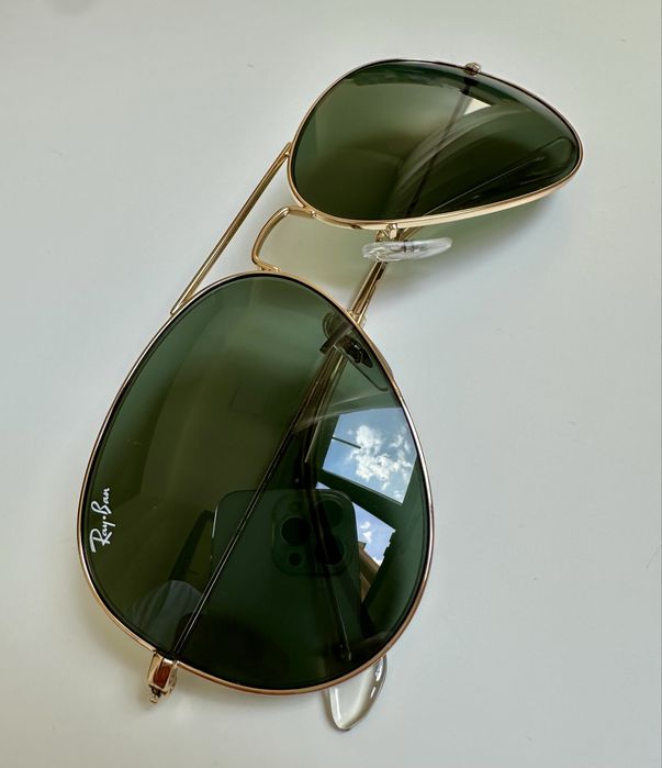 Ray Ban RB3025 Aviator 58мм/Arista Gold/Оригинални G-15 зелени лещи – Като нови