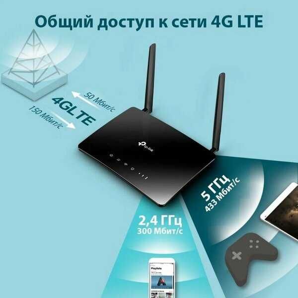 TP-LINK Роутер 4G LTE, 2.4 ГГц-5ГГц