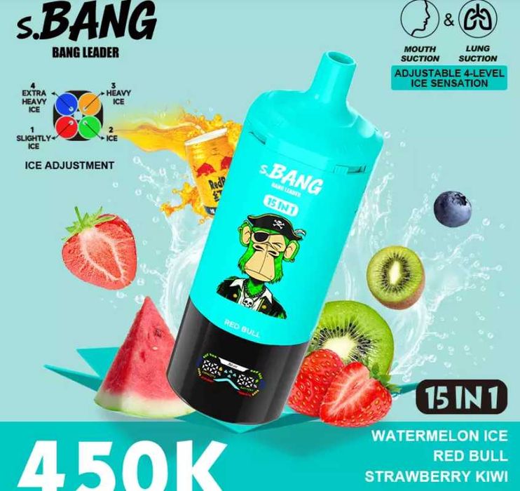 Vape Bang 450.000 puffuri cu 4 arome mixabile 15 in 1, Redbull, MTL