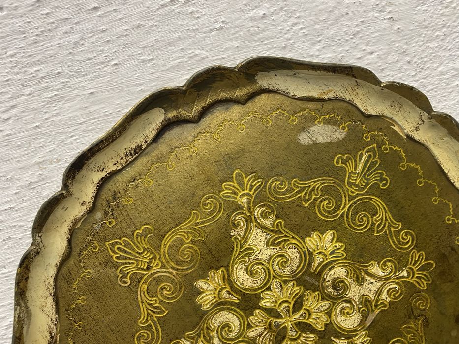 Стар италиански поднос с позлата