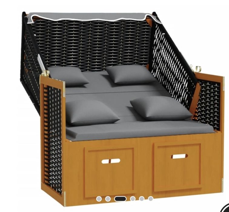 Șezlong de Gradina cu baldachin si suport pentru picioare! Nou