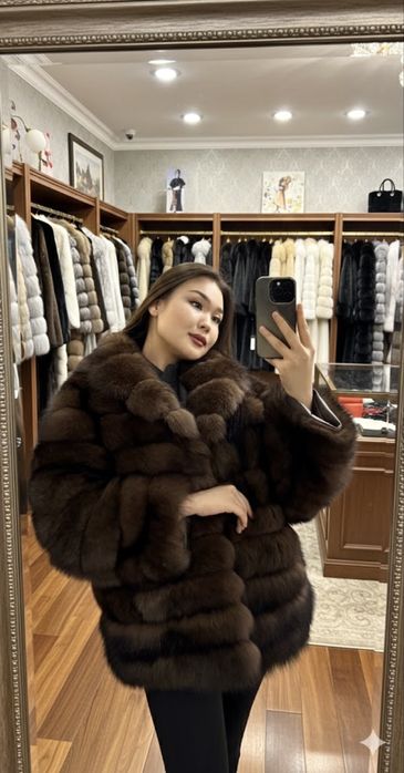 Шуба из натурального песца