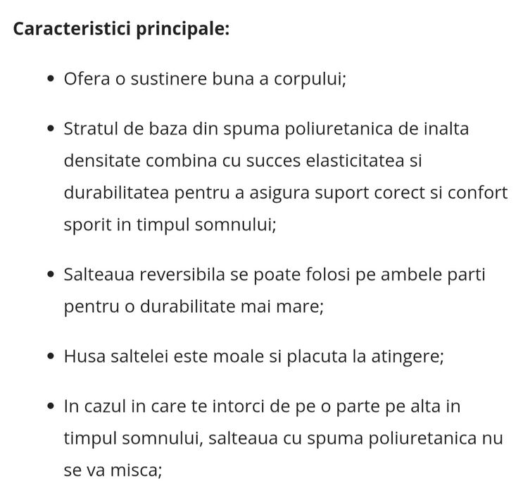 Vând Saltea ortopedica, 110x190x18 cm, spuma poliuretanica,Cluj-Napoca