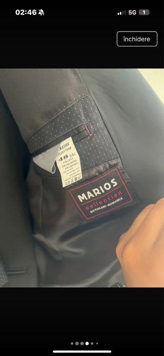 Vand doua costume+ (papion vesta le cel negru) premium unul purtat odata si unul nou 700 lei ambele pentru M/L in jur la 1,7-1,9 m inaltime 75-85 kg