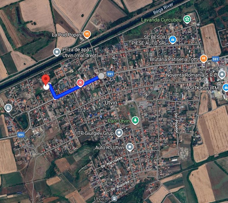 Duplex cu ambele apartamente, semifinisat, la Utvin