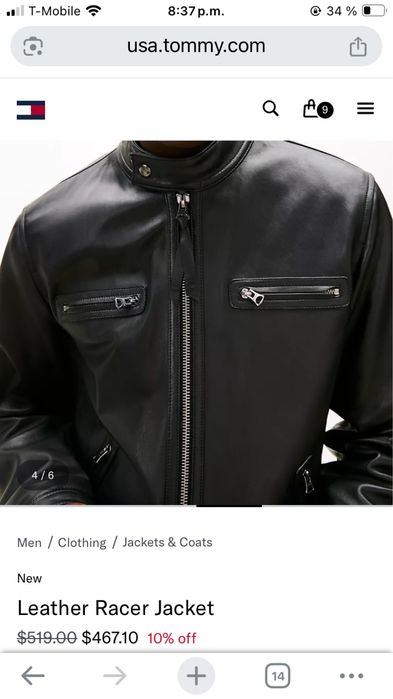 Geaca de piele Tommy Hilfiger M, Noua