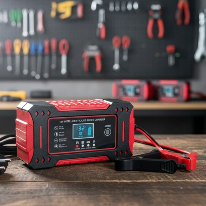 Интелигентно зарядно за акумулатор с дисплей 12V 6A импулсно