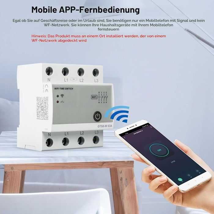 Wi-Fi смарт таймер Ailao GTS8-W 4P 40A, Tuya
