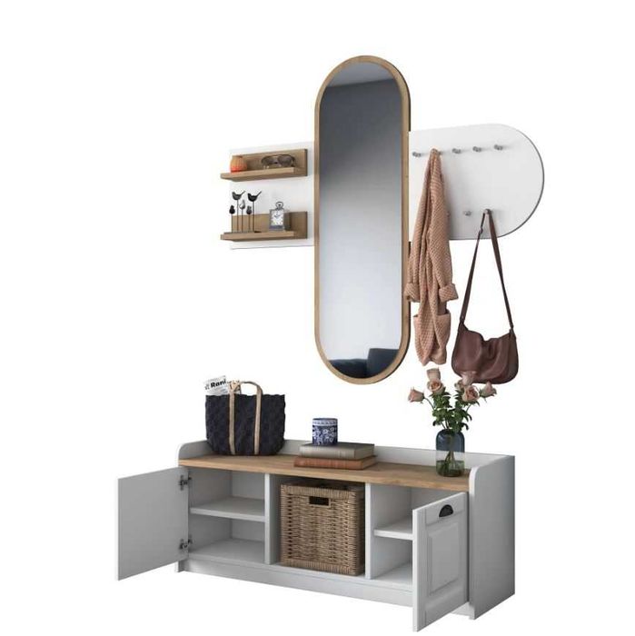 К-т за Антре, Шкаф за обувки и Закачалка с огледало Puzzle-home -ПРОМО