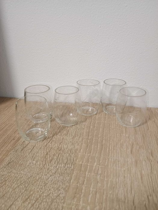 Set 6 pahare mici shot sticla bauturi alcoolice whisky sherry coniac
