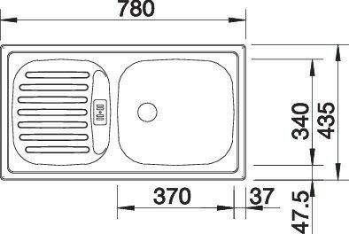 Vand chiuveta din inox panzat 78x43.5 cm produsa în Germania, NOUA