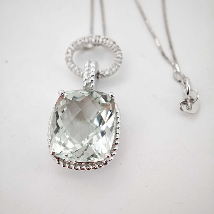 Colier aur 14k cu Diamante si Amethyst 10.10ct oferta Black Friday!
