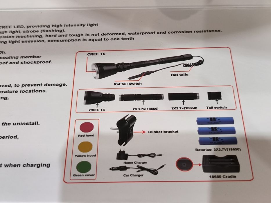 Голям ловен ЛЕД фенер фенерче