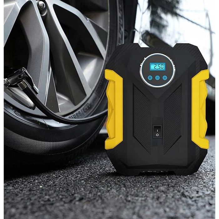 Компресор за гуми №3740-1 Мини компресор 140W дигитален DC12V